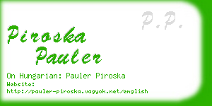 piroska pauler business card